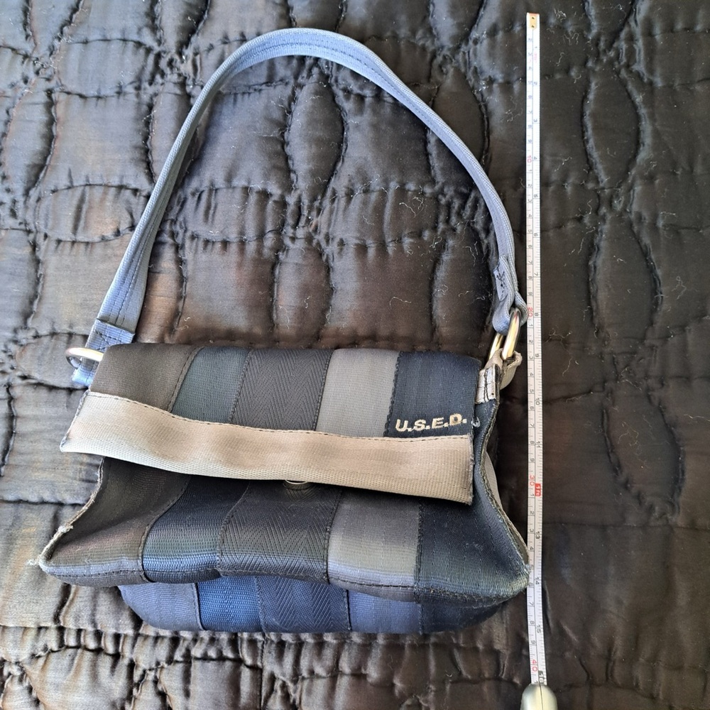 Upcycled Seatbelt Mini Shoulder Bag by U.S.E.D.